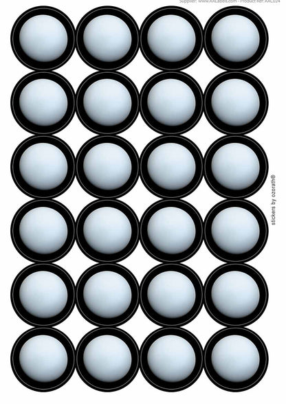 A picture of an A4 sheet of matte paper stickers