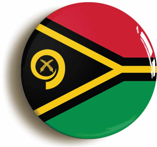 A picture of the front of the product, titled Vanuatu National Flag Button Pin Badge