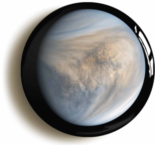 A picture of the front of the product, titled Planet Venus Circular 50mm Fridge Magnet