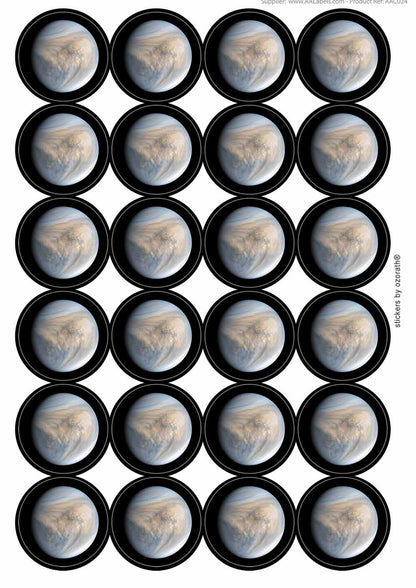 A picture of an A4 sheet of matte paper stickers