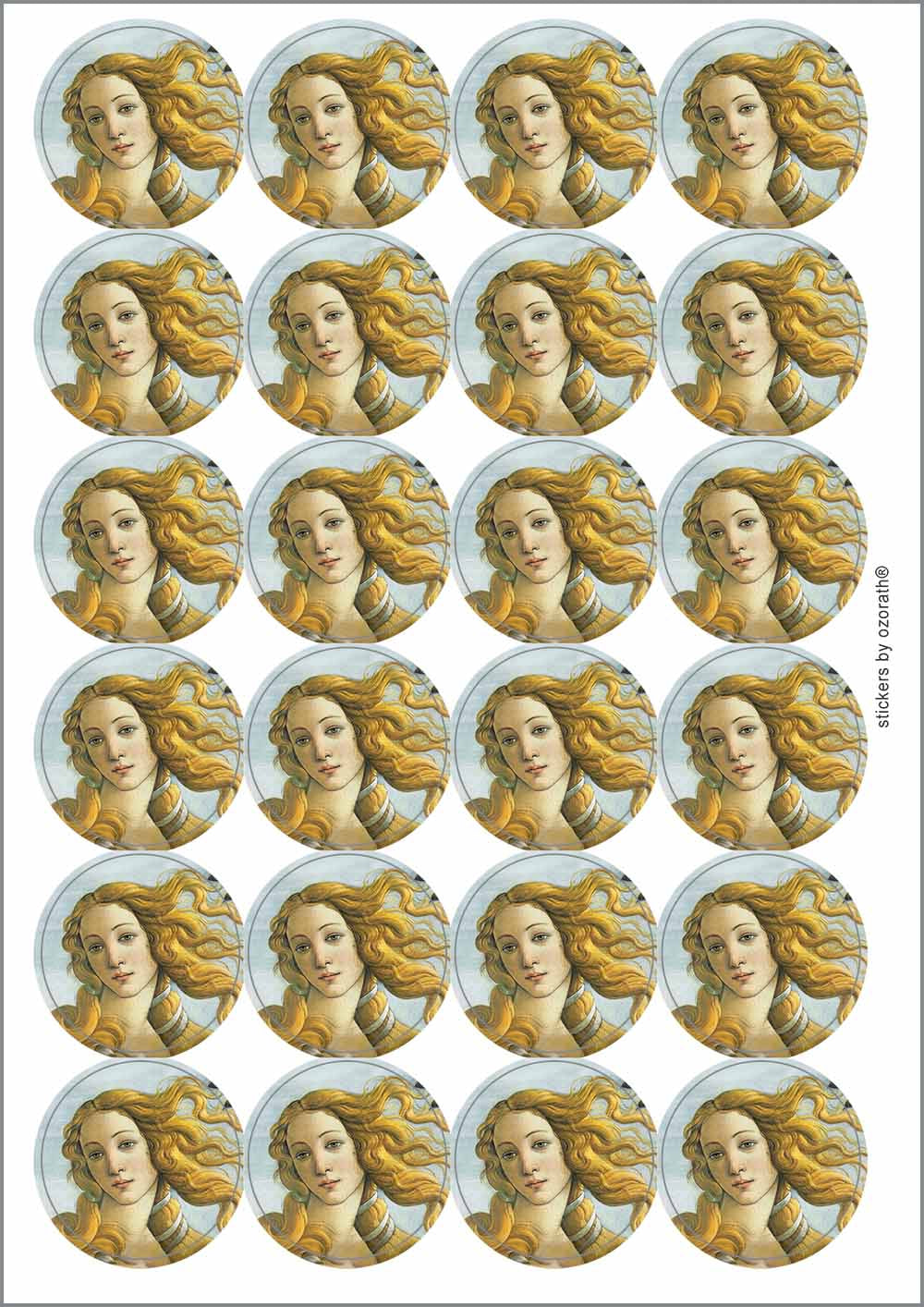A picture of an A4 sheet of matte paper stickers