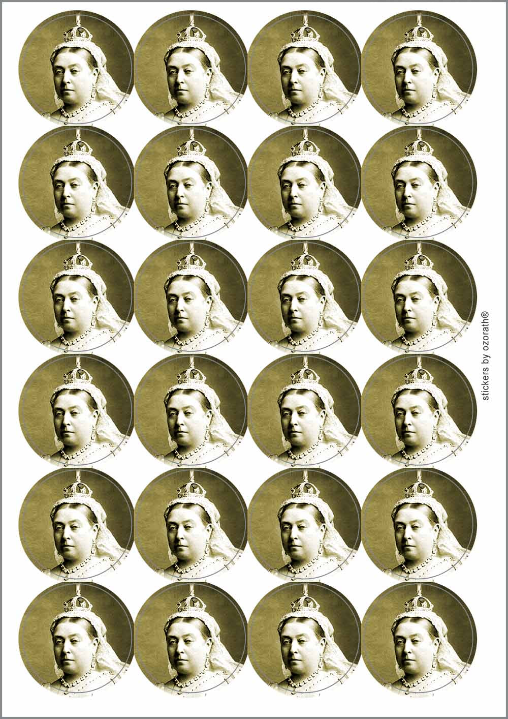 A picture of an A4 sheet of matte paper stickers