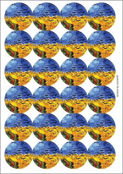 A picture of an A4 sheet of matte paper stickers