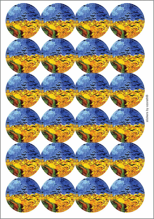 A picture of an A4 sheet of matte paper stickers