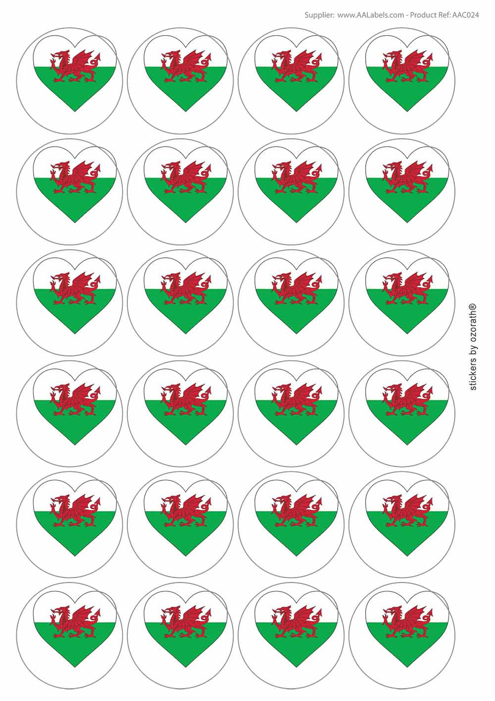 A picture of an A4 sheet of matte paper stickers