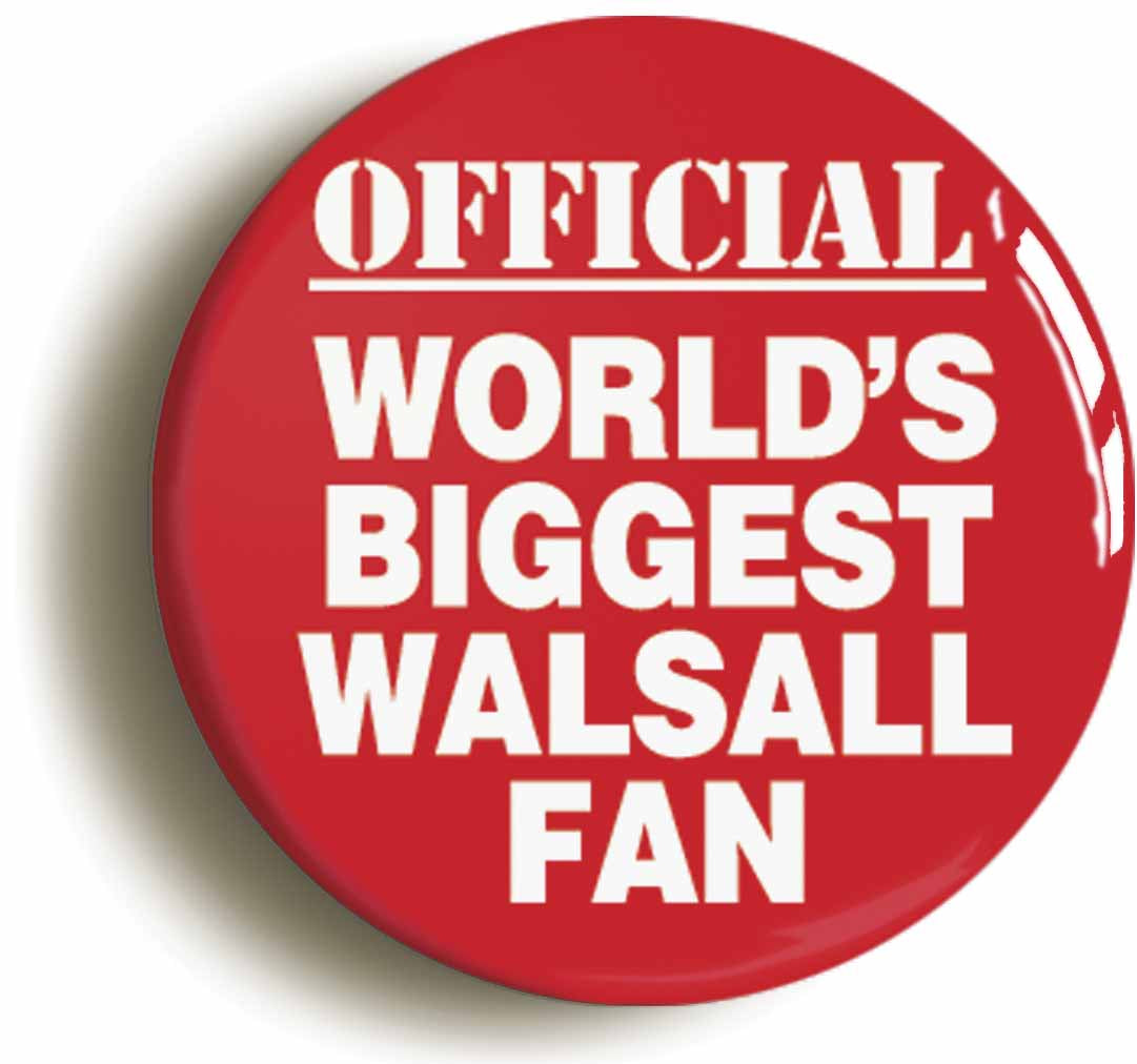 A picture of the front of the product, titled World's Biggest Walsall Fan Circular 50mm Fridge Magnet