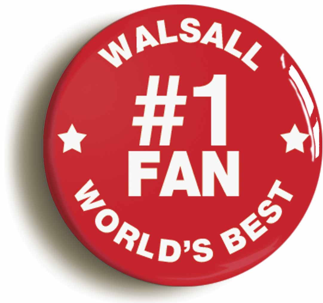 A picture of the front of the product, titled Walsall #1 Fan Circular 50mm Fridge Magnet