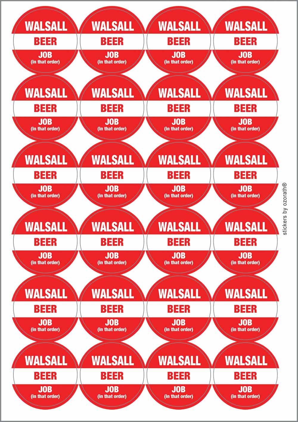 A picture of an A4 sheet of matte paper stickers
