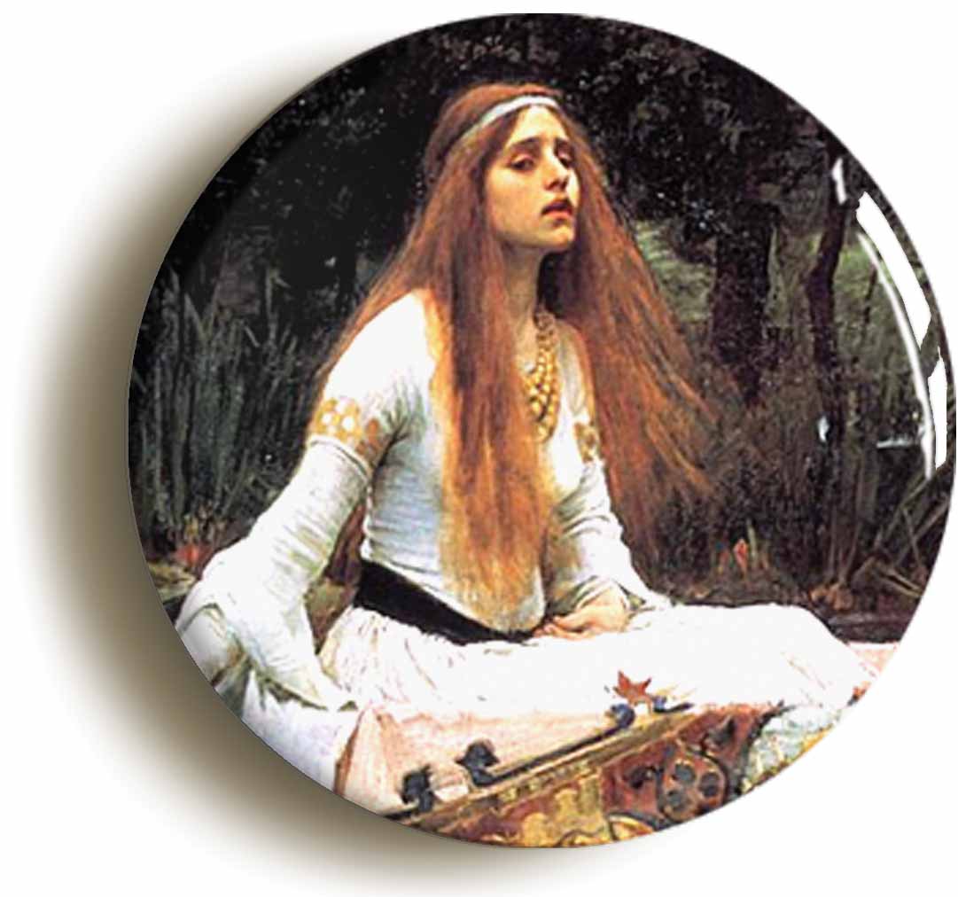 A picture of the front of the product, titled John William Waterhouse Lady Of Shallot Circular 50mm Fridge Magnet