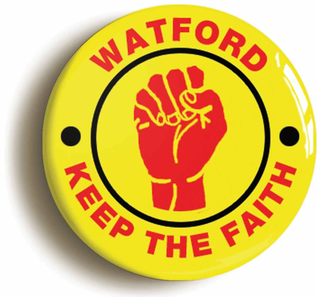A picture of the front of the product, titled Watford Keep The Faith Northern Soul Circular 50mm Fridge Magnet