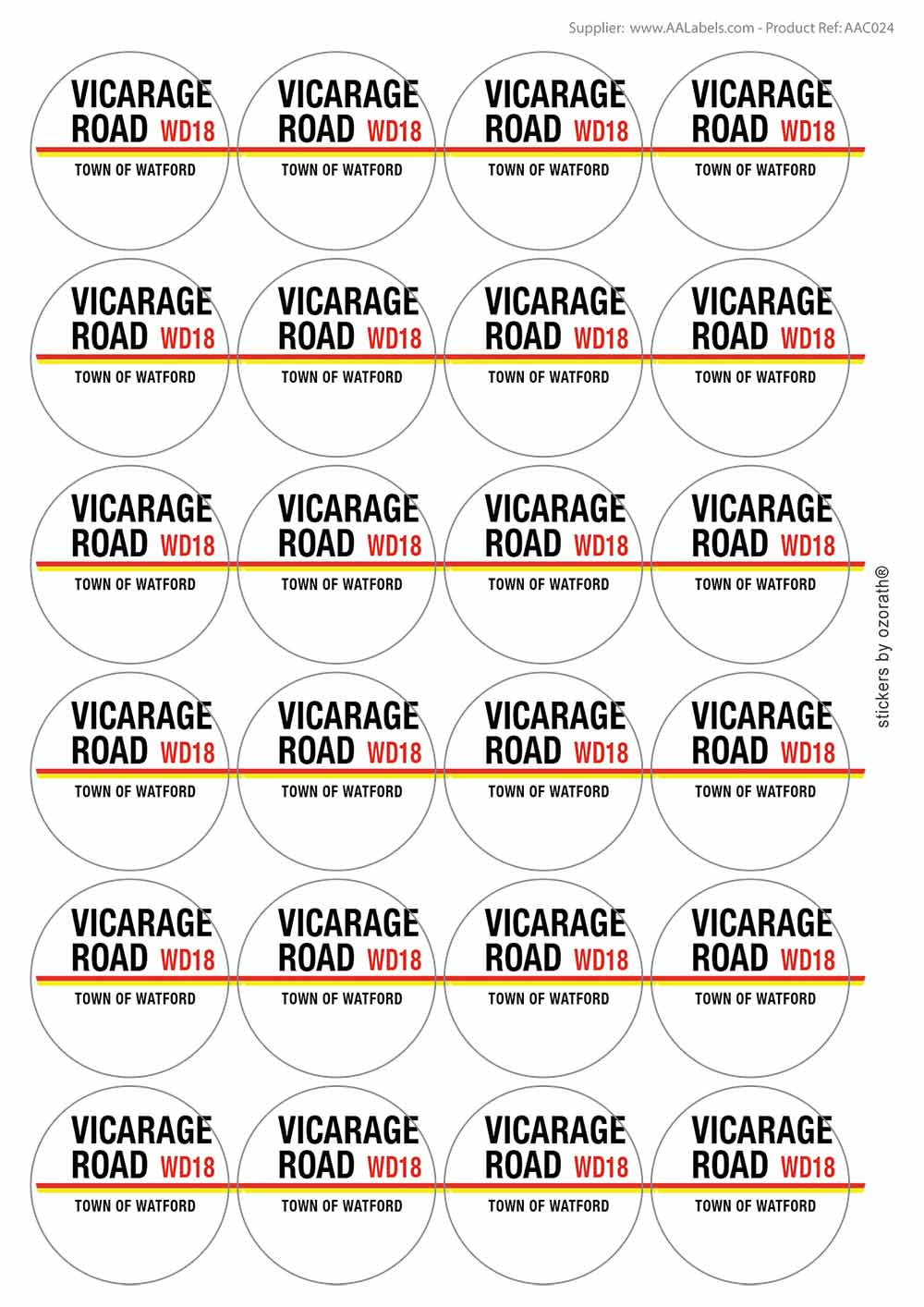 A picture of an A4 sheet of matte paper stickers