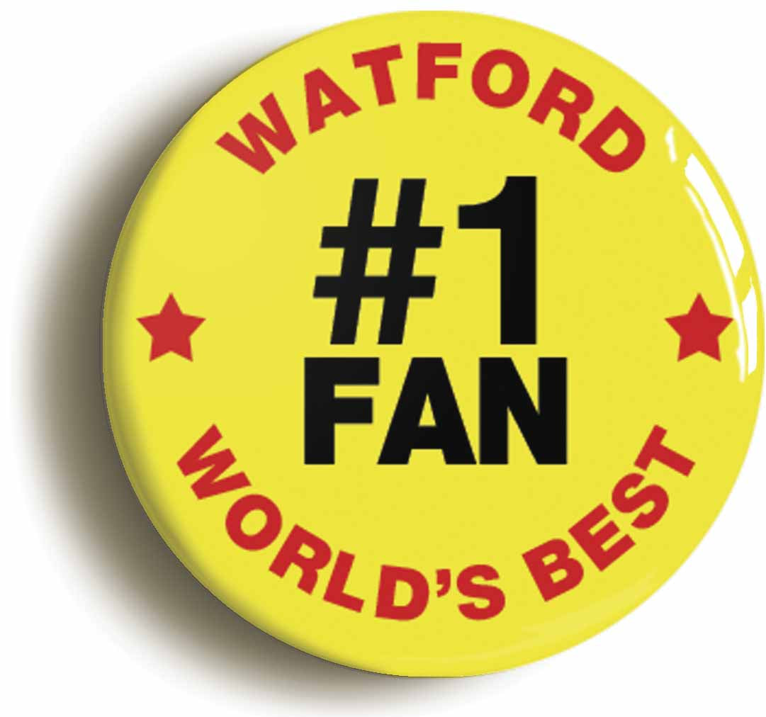 A picture of the front of the product, titled Watford #1 Fan Circular 50mm Fridge Magnet