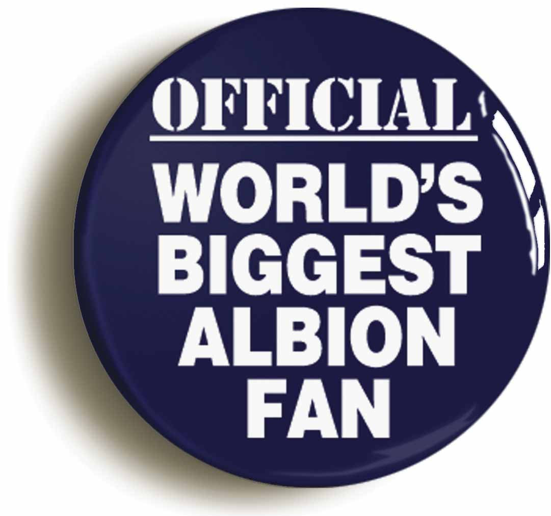 A picture of the front of the product, titled World's Biggest Albion Fan Circular 50mm Fridge Magnet