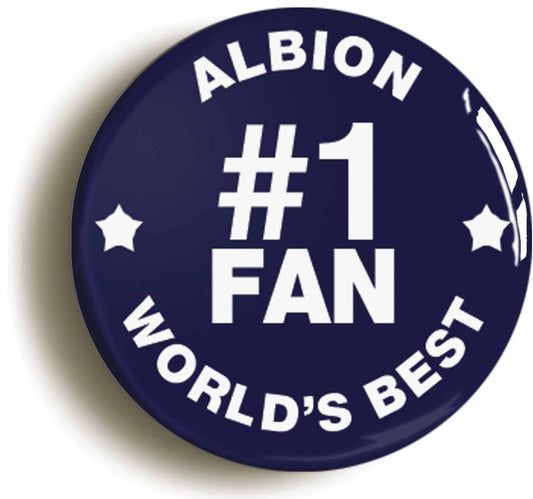 A picture of the front of the product, titled Albion #1 Fan Circular 50mm Fridge Magnet