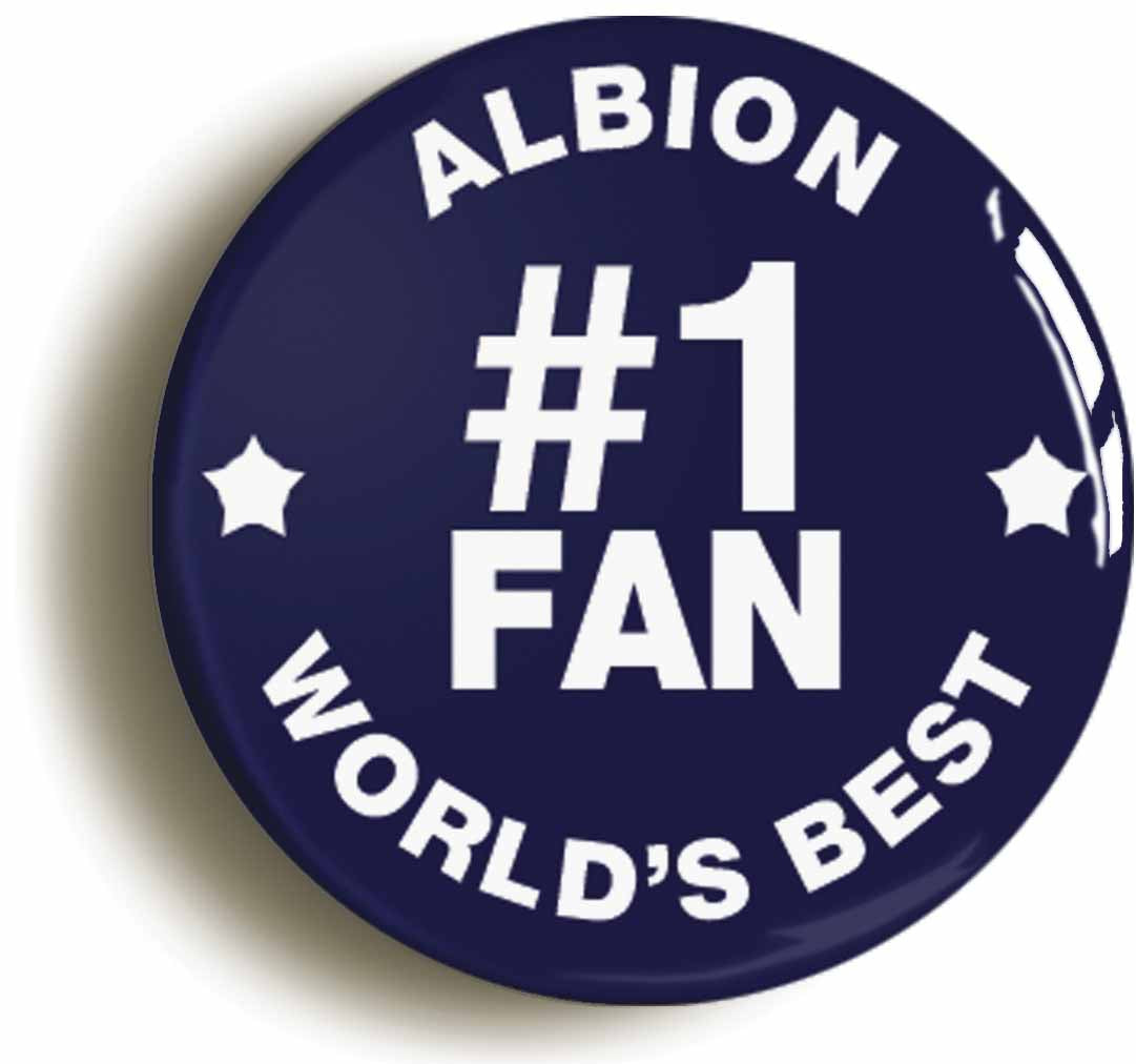 A picture of the front of the product, titled Albion #1 Fan Button Pin Badge