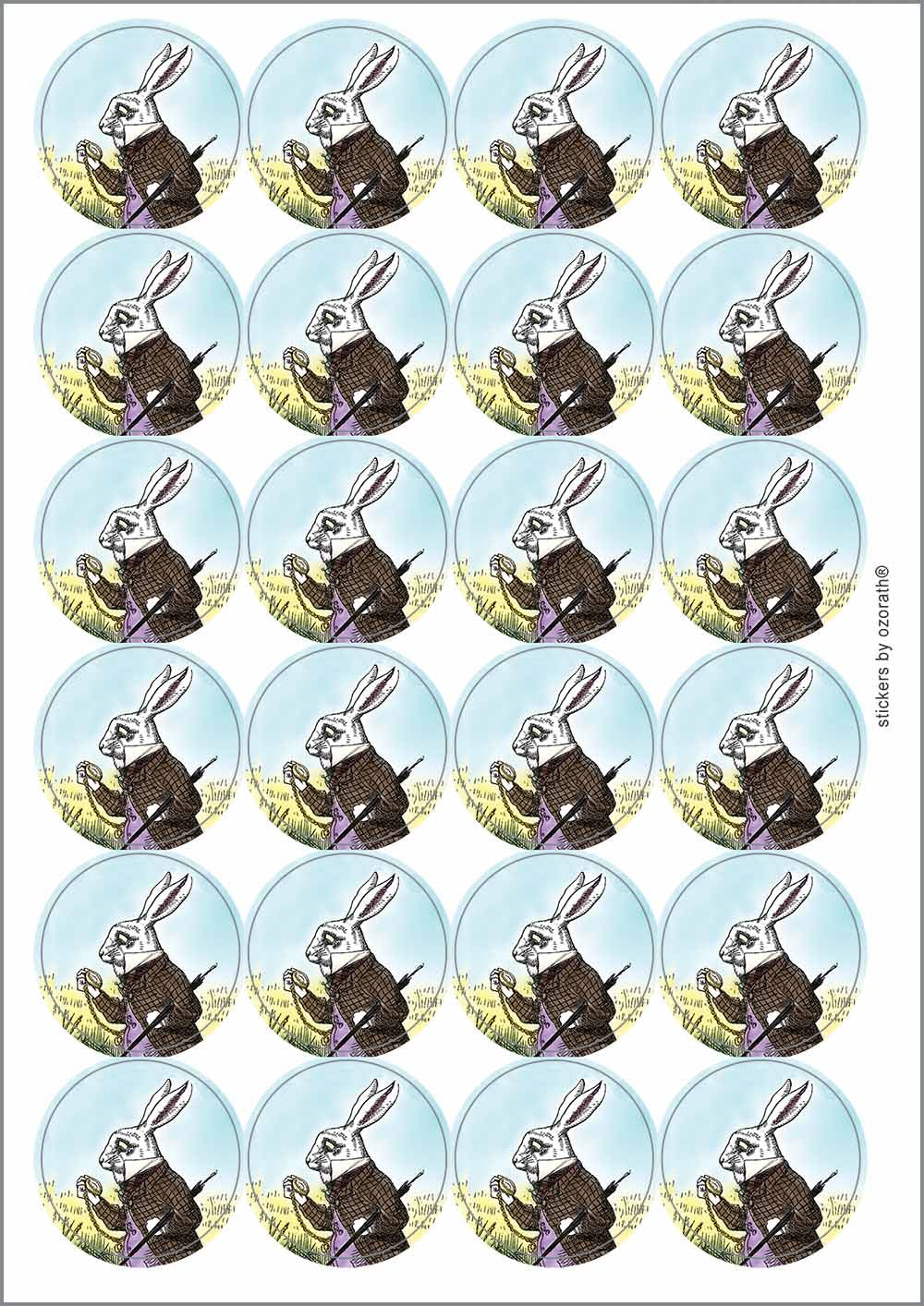 A picture of an A4 sheet of matte paper stickers