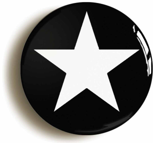 A picture of the front of the product, titled White Star Button Pin Badge