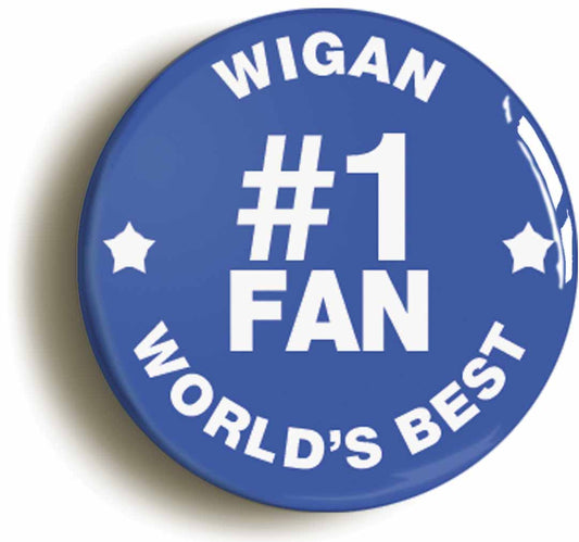 A picture of the front of the product, titled Wigan #1 Fan Button Pin Badge