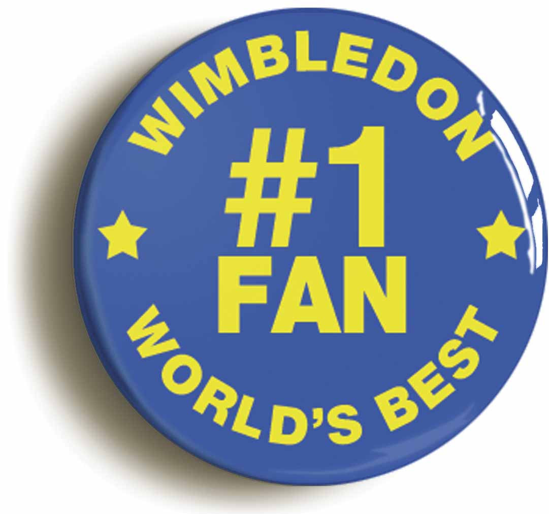 A picture of the front of the product, titled Wimbledon #1 Fan Circular 50mm Fridge Magnet