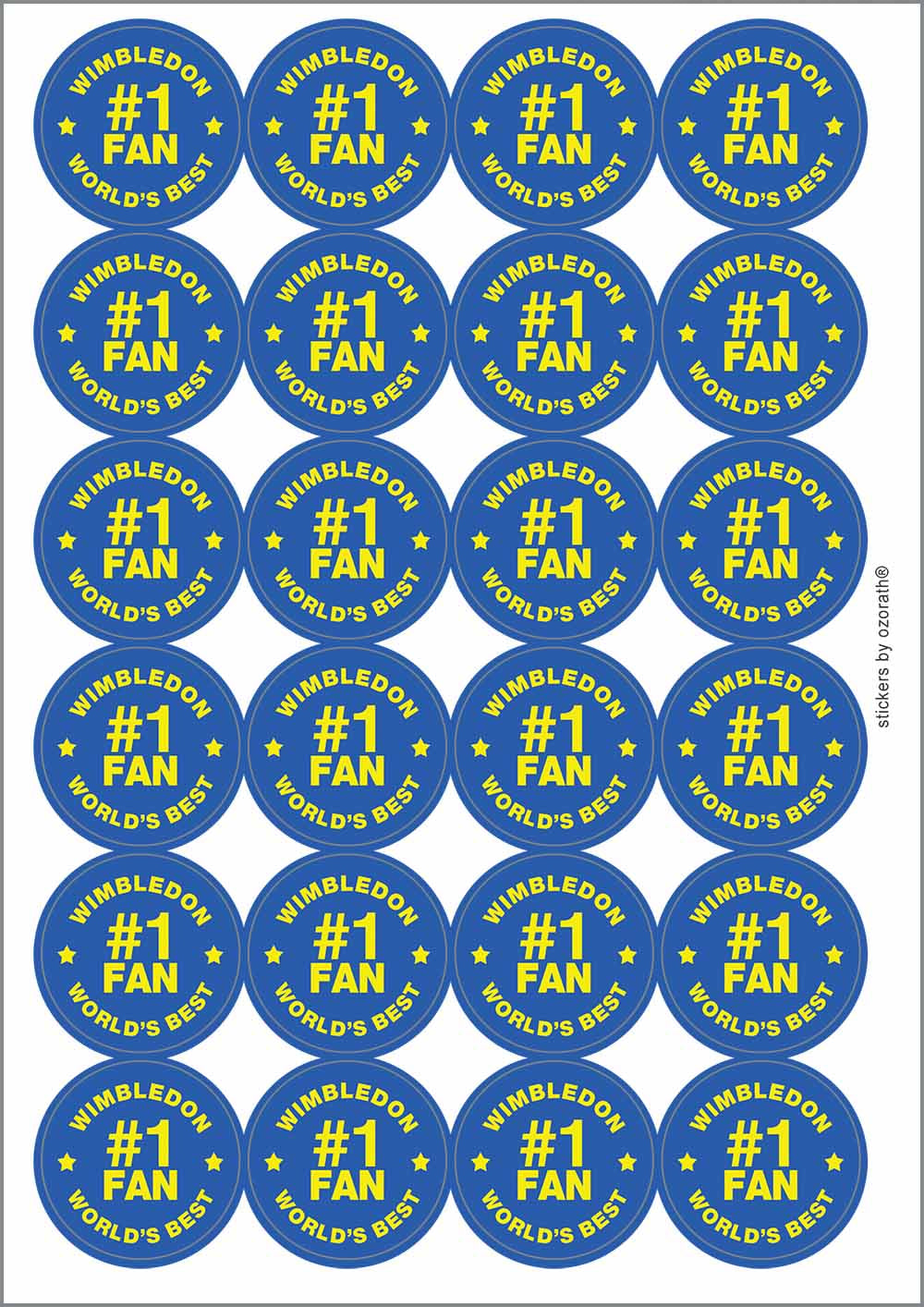 A picture of an A4 sheet of matte paper stickers