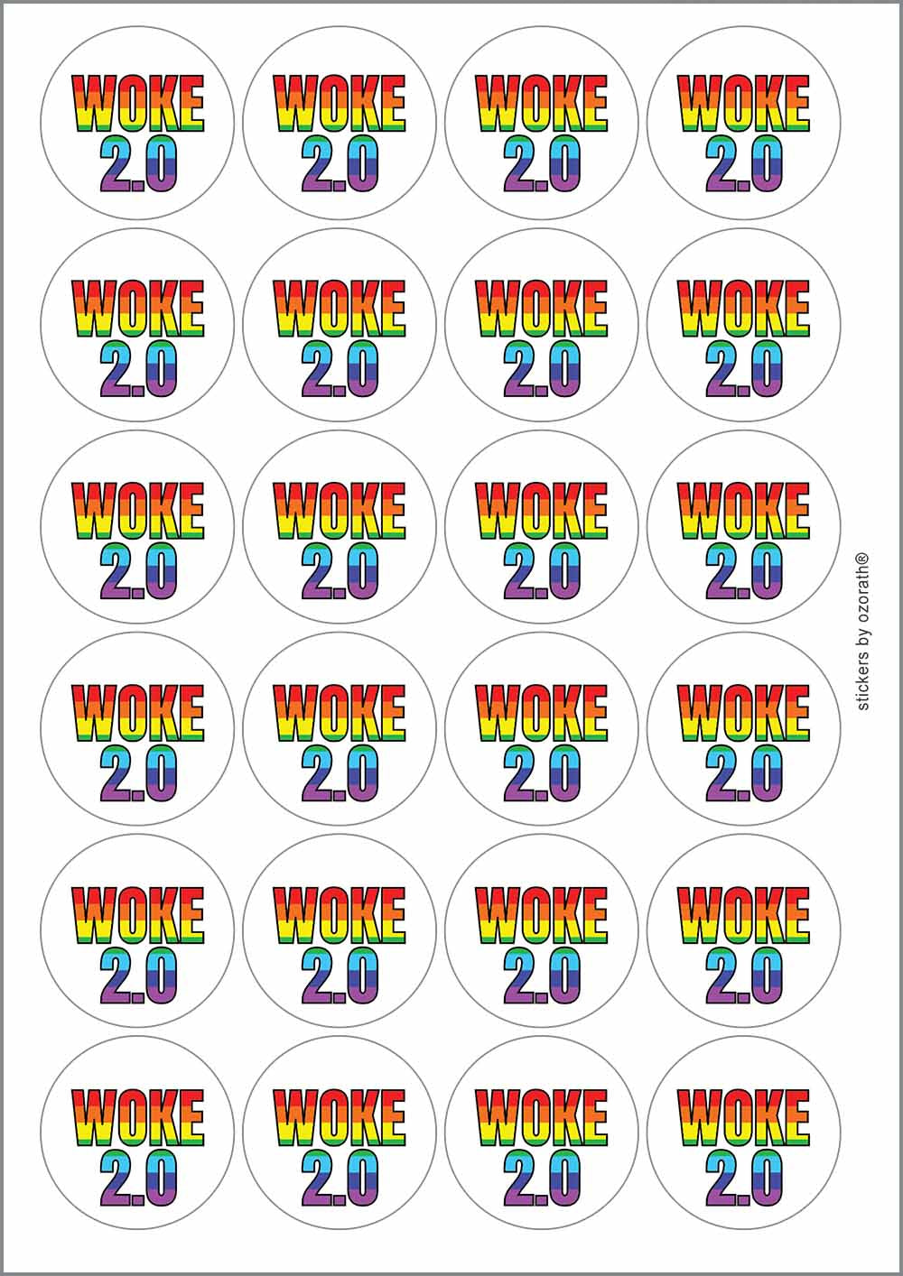 A picture of an A4 sheet of matte paper stickers