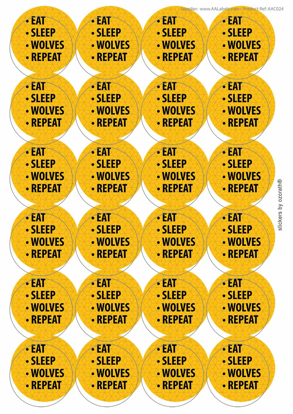 A picture of an A4 sheet of matte paper stickers