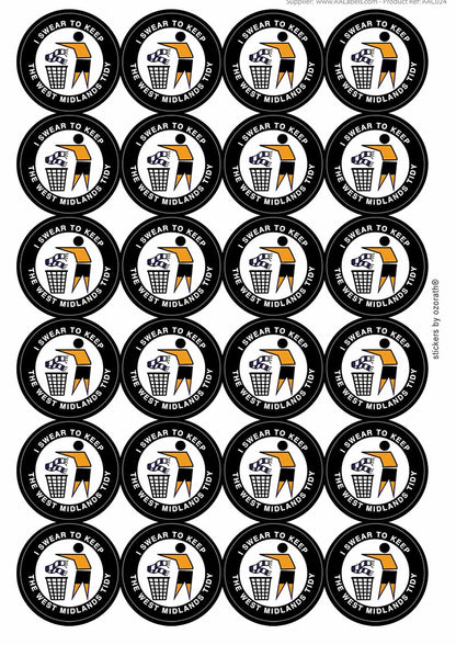 A picture of an A4 sheet of matte paper stickers