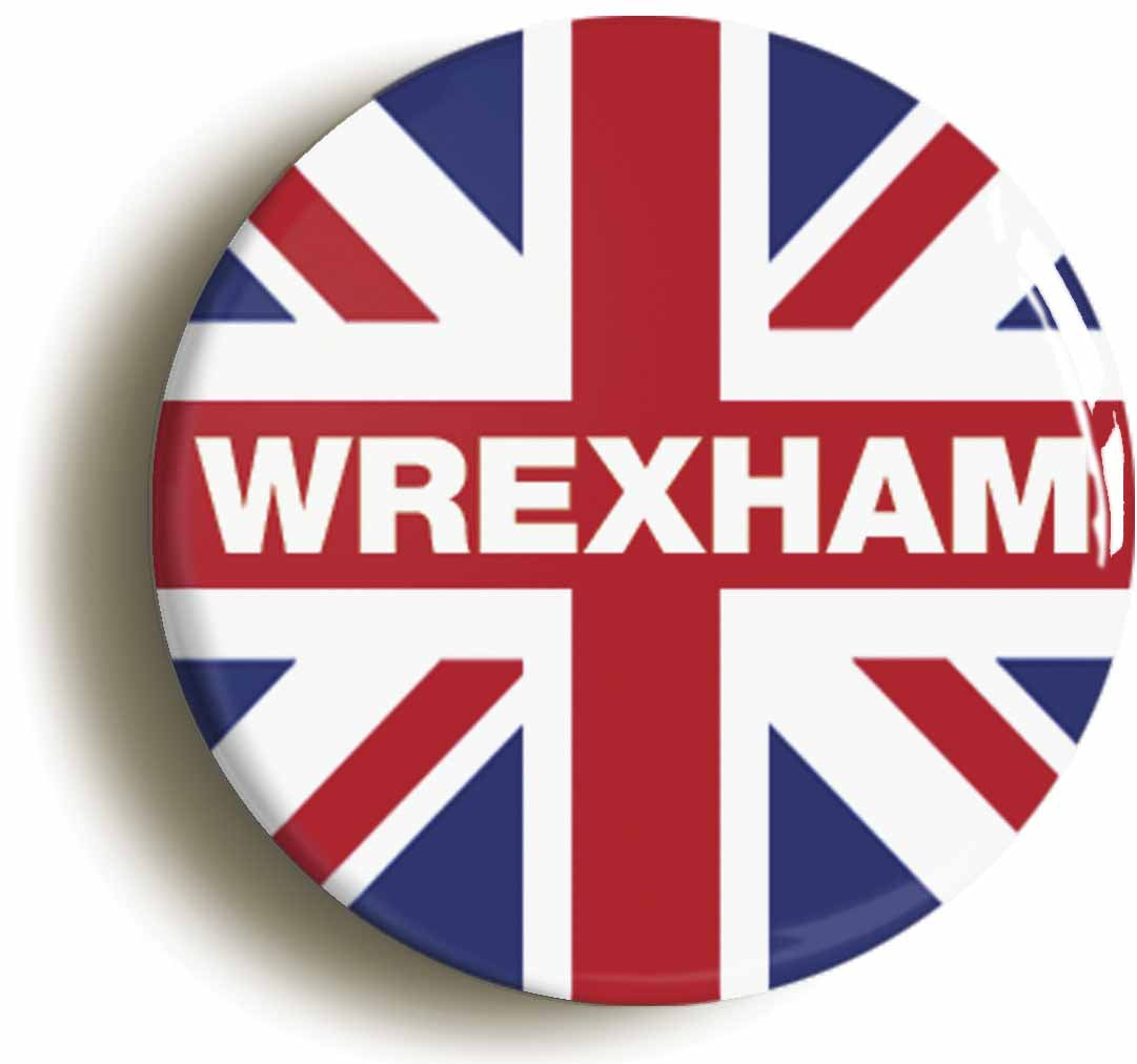 A picture of the front of the product, titled Wrexham Union Jack Circular 50mm Fridge Magnet