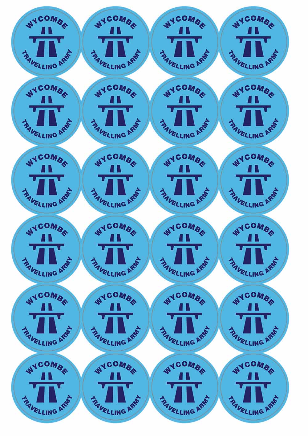 A picture of an A4 sheet of matte paper stickers