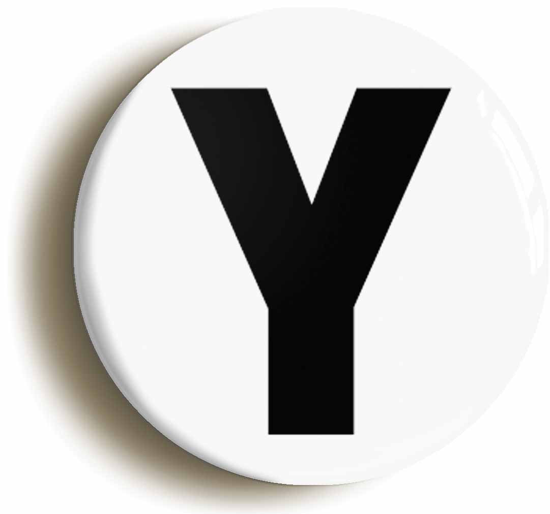 A picture of the front of the product, titled Letter Y Circular 50mm Fridge Magnet