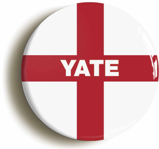 A picture of the front of the product, titled Yate England Flag Circular 50mm Fridge Magnet