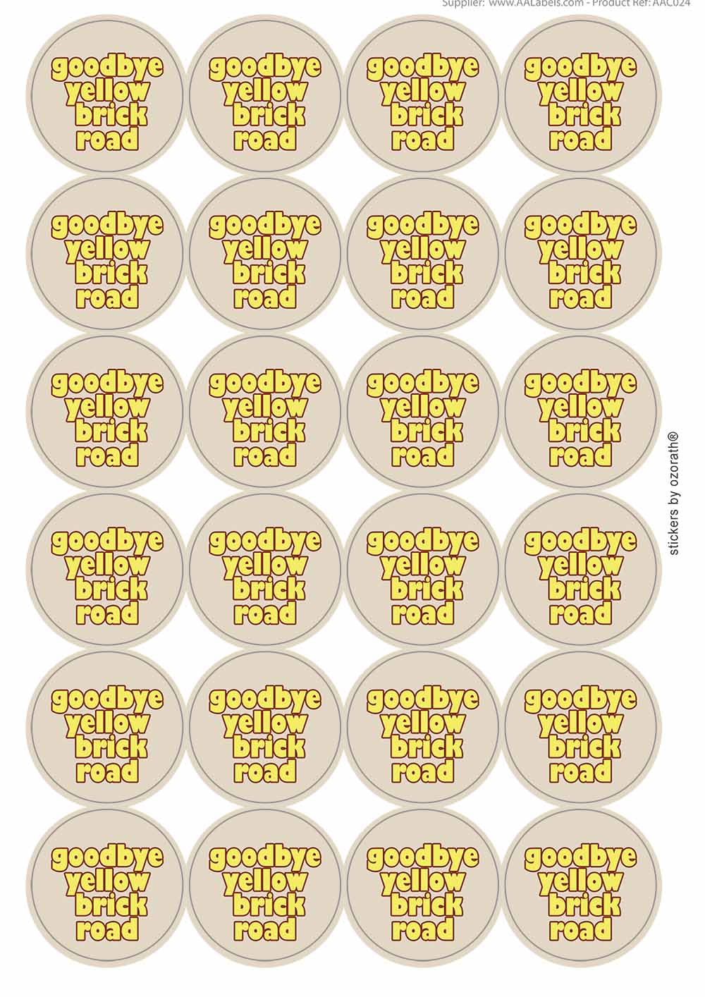 A picture of an A4 sheet of matte paper stickers