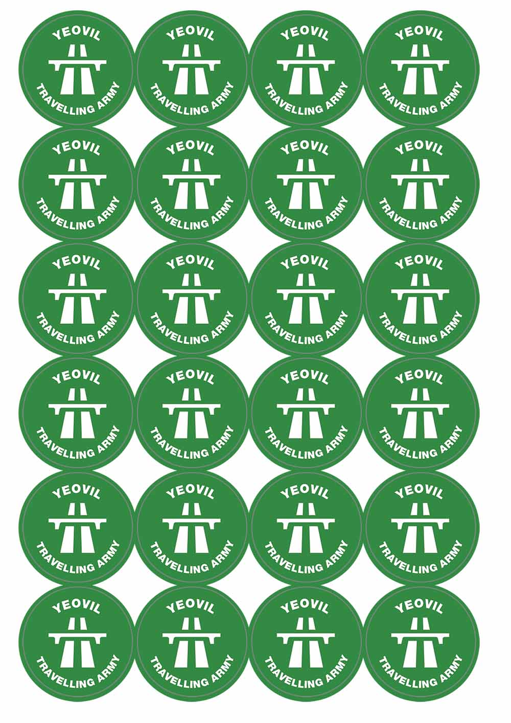 A picture of an A4 sheet of matte paper stickers