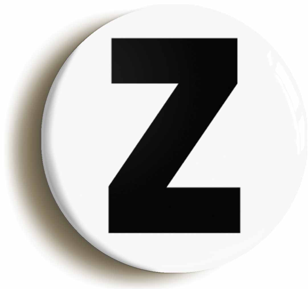 A picture of the front of the product, titled Letter Z Circular 50mm Fridge Magnet
