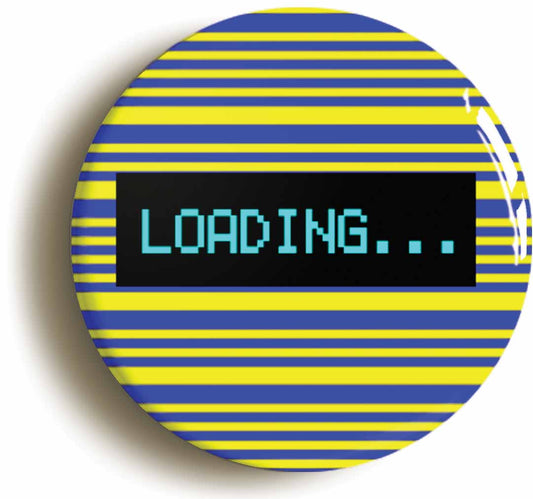 A picture of the front of the product, titled Loading Retro Eighties Computer Circular 50mm Fridge Magnet